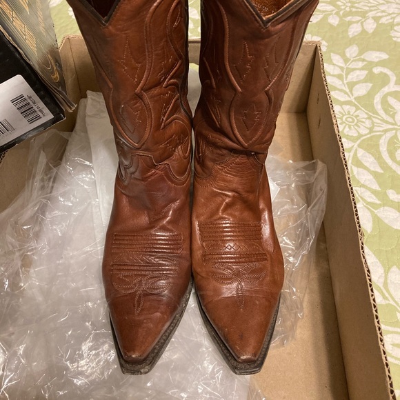 Dan Post Women Cowboy Boots Saddle Leather Rust Size 7M - Picture 2 of 9
